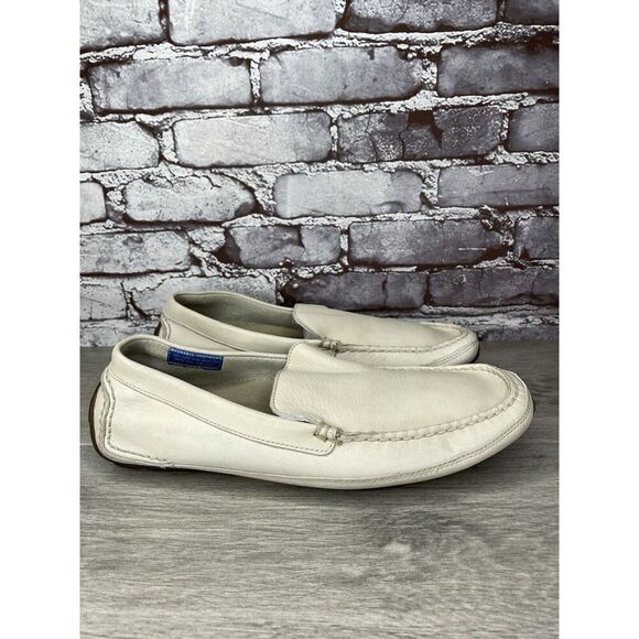 Rockport Washable Footwear Ivory Cream Leather Driving Shoes Men Sz 10.5M US/44 - Picture 1 of 16
